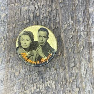 Bergman and Bogart Collectible Movie Memorabilia Vintage Pin